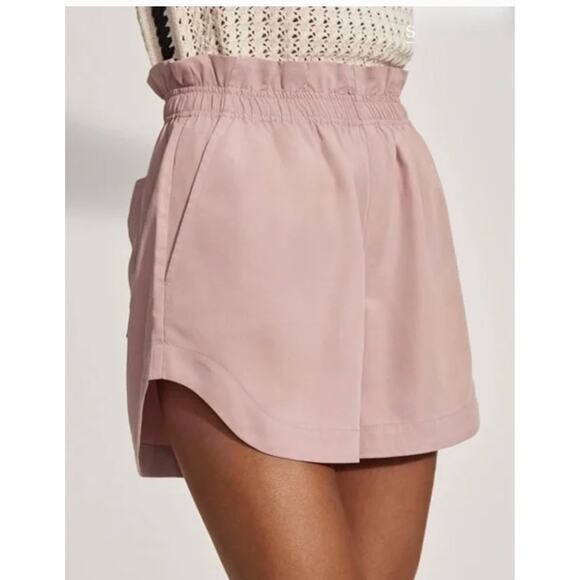 Varley Shorts Womens Medium Mauve Pink Jonas Paperbag EcoCosy Sorona Pull On - Picture 5 of 12